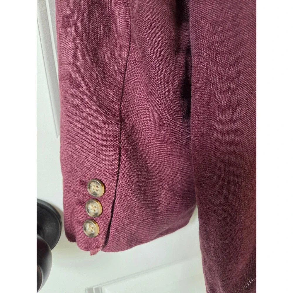 Banana Republic Mens 100% Linen Blazer Plum Size M Derby Preppy Sport Coat